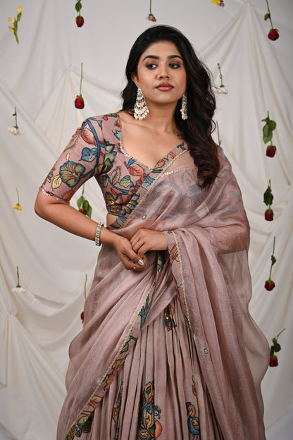 Sandrose-Pink kalamkari Blouse