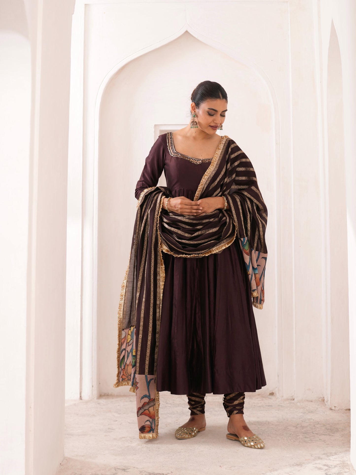 Signature Brown Anarkali Set