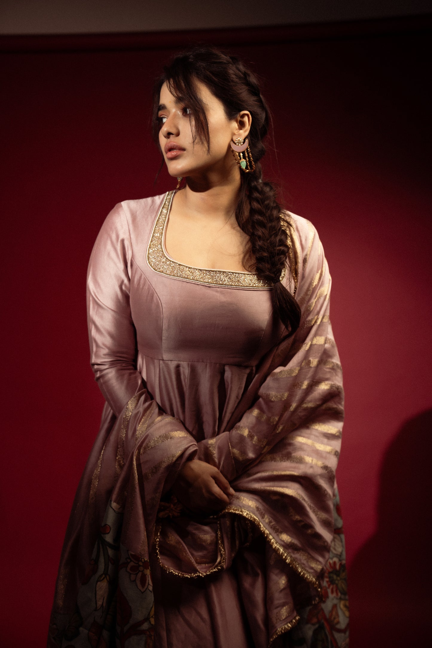Signature Sandrose-Pink Anarkali Set